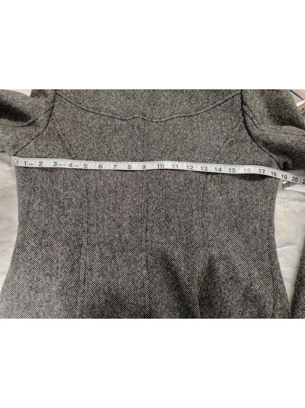 Women's Guess Gray & Black Wool Blend 3 Button Tweed Pea Coat Size M - Picture 9 of 13
